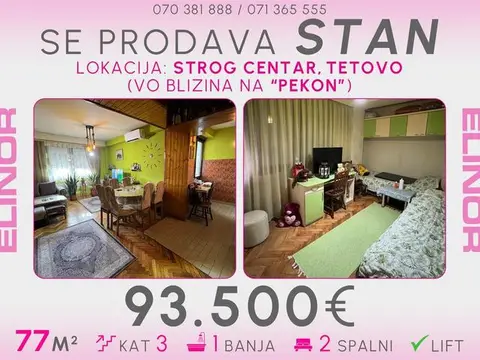 Se prodava stan vo strog centar vo Tetovo