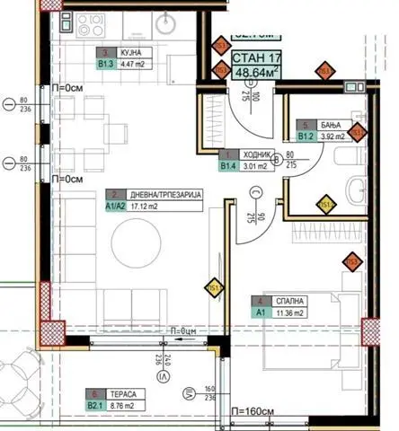Stan od 49m2 so parking mesto vo Petrovec