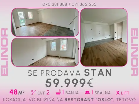 Se prodava stan vo blizina na restorant Oslo vo Tetovo