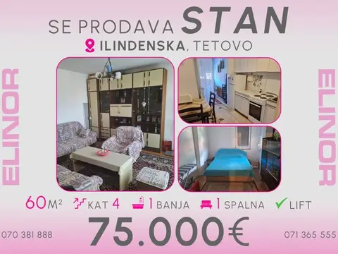 Se prodava stan na ilindenska vo Tetovo