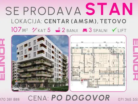 Se prodava stan vo novogradba vo Centar, Tetovo