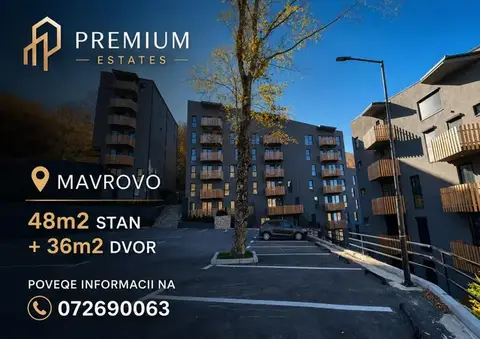 Se prodava stan od 48m2 + 36m2 dvor vo Mavrovo