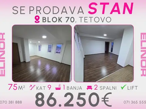 Se prodava stan vo Blok 70 vo Tetovo