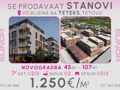 Se prodavaat stanovi vo izgradba vo blizina na Teteks,Tetovo