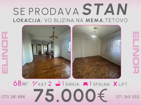 Se prodava stan vo blizina na Mema vo Tetovo
