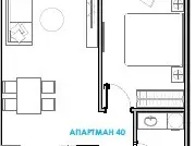 Se prodava nov stan 53 m2-pozadi east gate