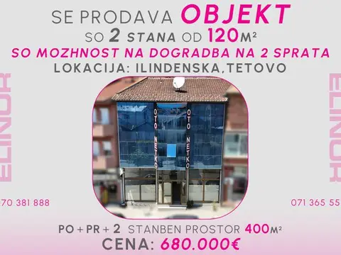 Se prodava deloven objekt so dva stana na bulevar Ilindenska