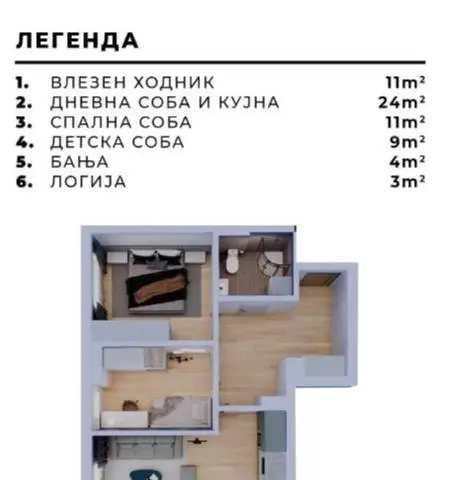 Се продава стан во Кавадарци кај Белка зградата од 62м2