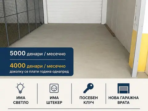 Се изнајмува гаража - Центар